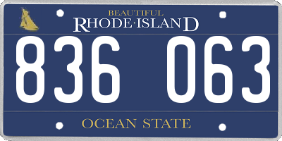 RI license plate 836063