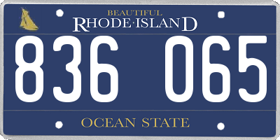 RI license plate 836065