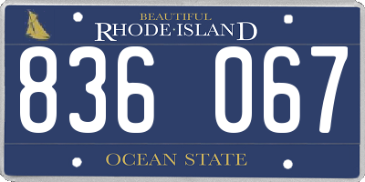 RI license plate 836067