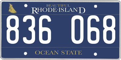 RI license plate 836068