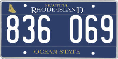 RI license plate 836069