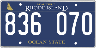 RI license plate 836070