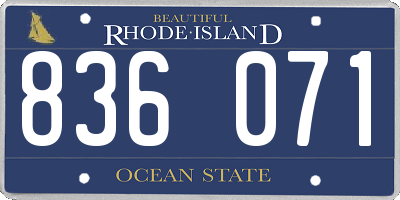 RI license plate 836071
