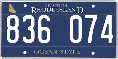 RI license plate 836074