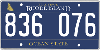 RI license plate 836076