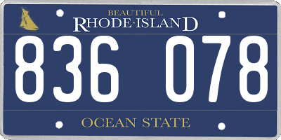 RI license plate 836078