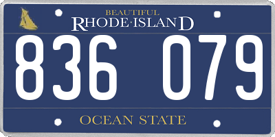 RI license plate 836079