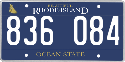 RI license plate 836084