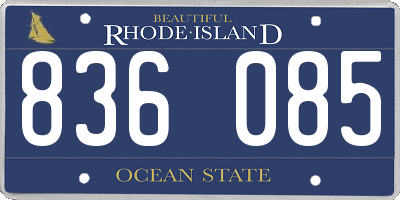 RI license plate 836085
