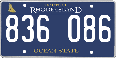 RI license plate 836086