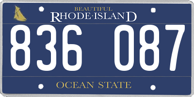 RI license plate 836087