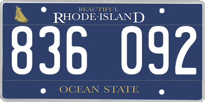RI license plate 836092