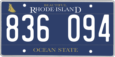 RI license plate 836094