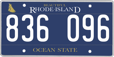 RI license plate 836096