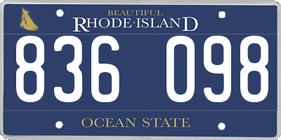 RI license plate 836098