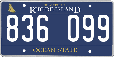 RI license plate 836099