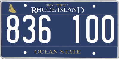RI license plate 836100