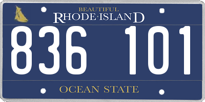 RI license plate 836101