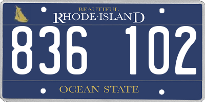 RI license plate 836102