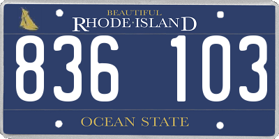 RI license plate 836103