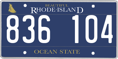 RI license plate 836104