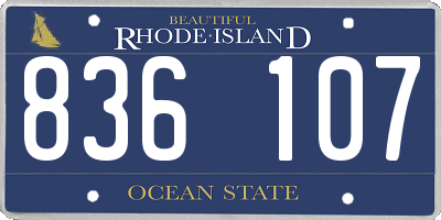 RI license plate 836107