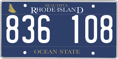 RI license plate 836108