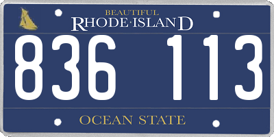 RI license plate 836113
