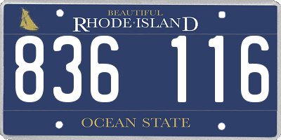 RI license plate 836116