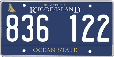 RI license plate 836122