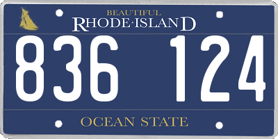 RI license plate 836124