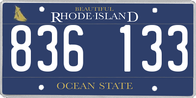 RI license plate 836133