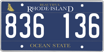 RI license plate 836136