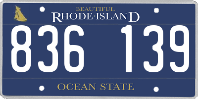 RI license plate 836139