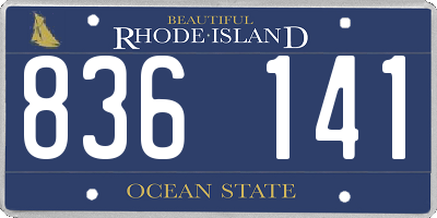 RI license plate 836141