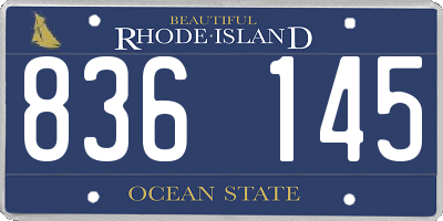 RI license plate 836145