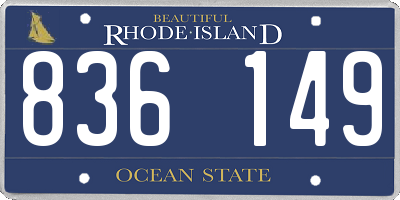 RI license plate 836149