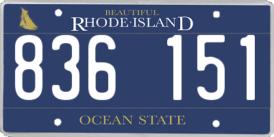 RI license plate 836151