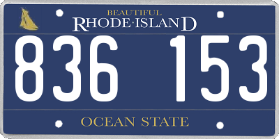 RI license plate 836153