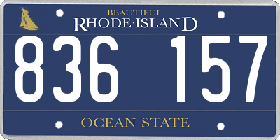 RI license plate 836157