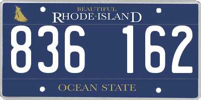RI license plate 836162
