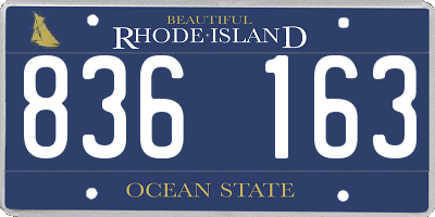 RI license plate 836163