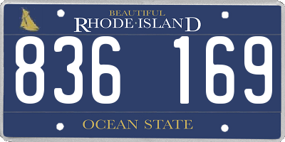 RI license plate 836169