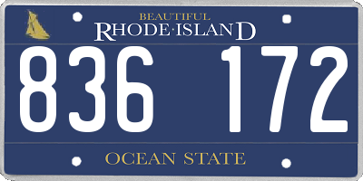 RI license plate 836172