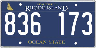 RI license plate 836173