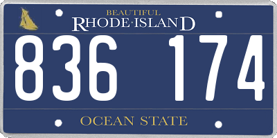 RI license plate 836174