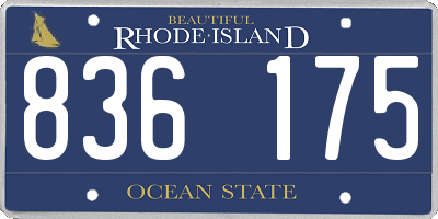RI license plate 836175