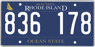 RI license plate 836178