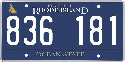 RI license plate 836181