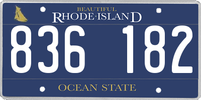 RI license plate 836182